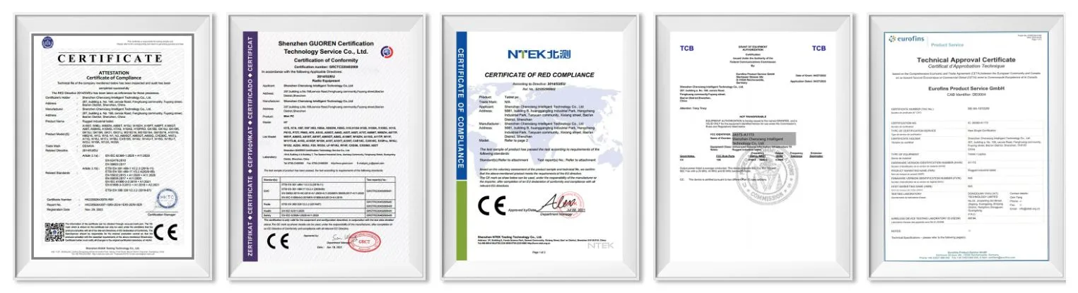 Certificate for Rugged Tablet