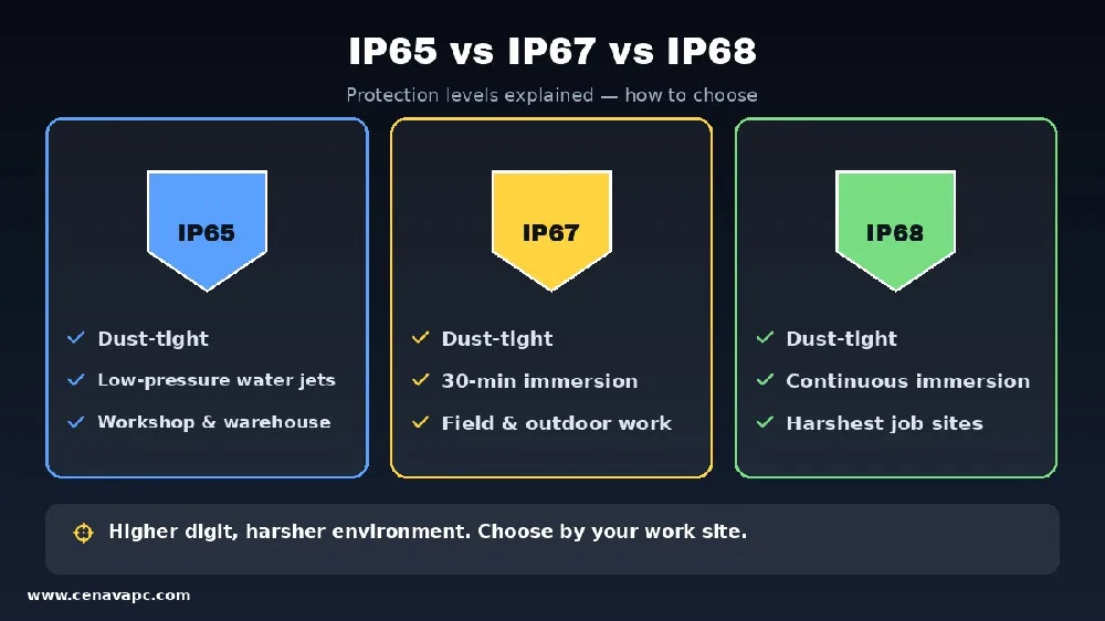 IP65 vs IP67 vs IP68 Rugged Tablets: How to Choose the Right Protection Level
