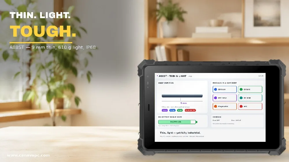 CENAVA A88ST: Thin, Light, Explosion-Proof-Certified Rugged Tablet