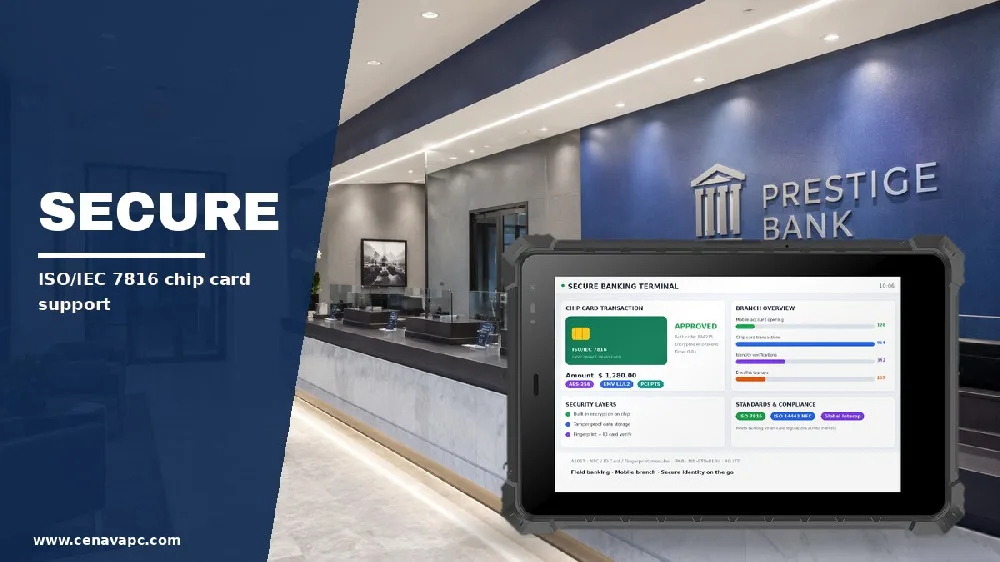 Rugged Tablets with ISO 7816 Chip Card Support for Banking