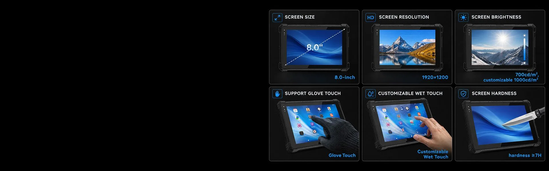 CENAVA A80ST-5G MT6877 8 Inch Android 12 IP68 Rugged Tablet feature