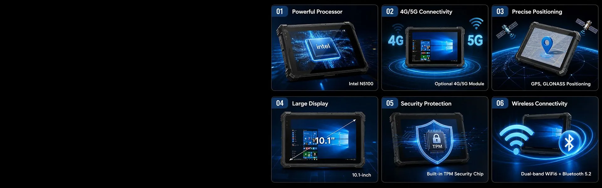 CENAVA W10NX N5100 10.1 Inch Windows IP67 Industrial Tablet feature