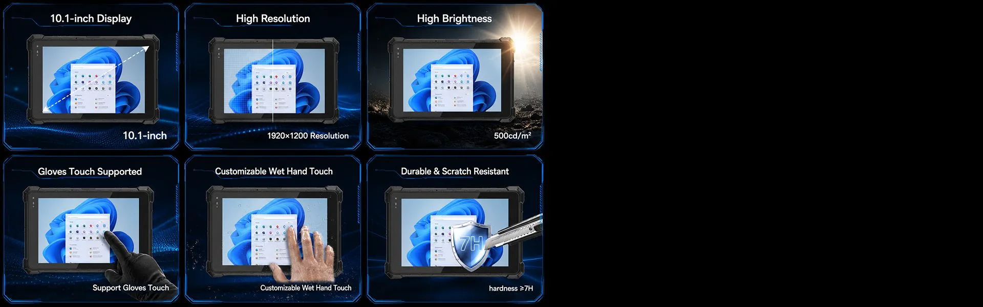 CENAVA W10Y i5-10210Y 10.1 Inch Win11 IP68 Rugged Tablet Full I/O feature