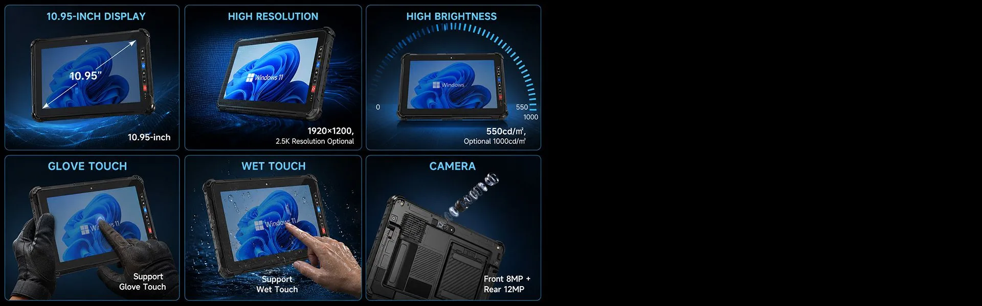 CENAVA W109U i7-1255U 10.95 Inch Win11 IP67 Rugged Tablet feature