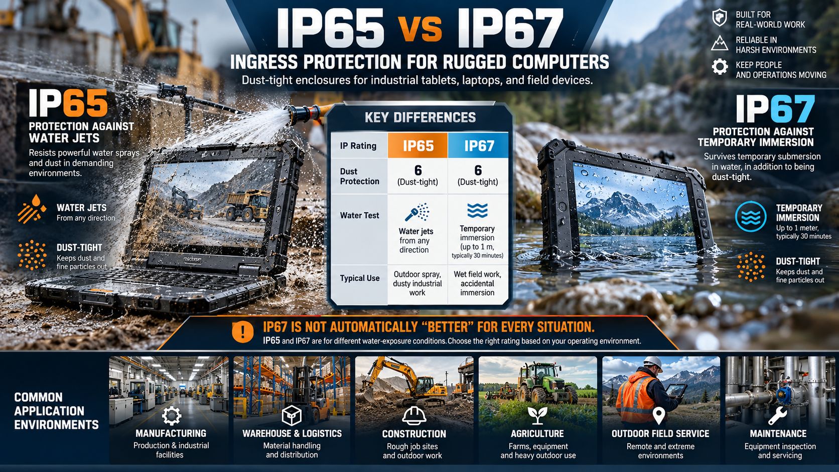 IP65 / IP67 Ingress Protection for Rugged Computers