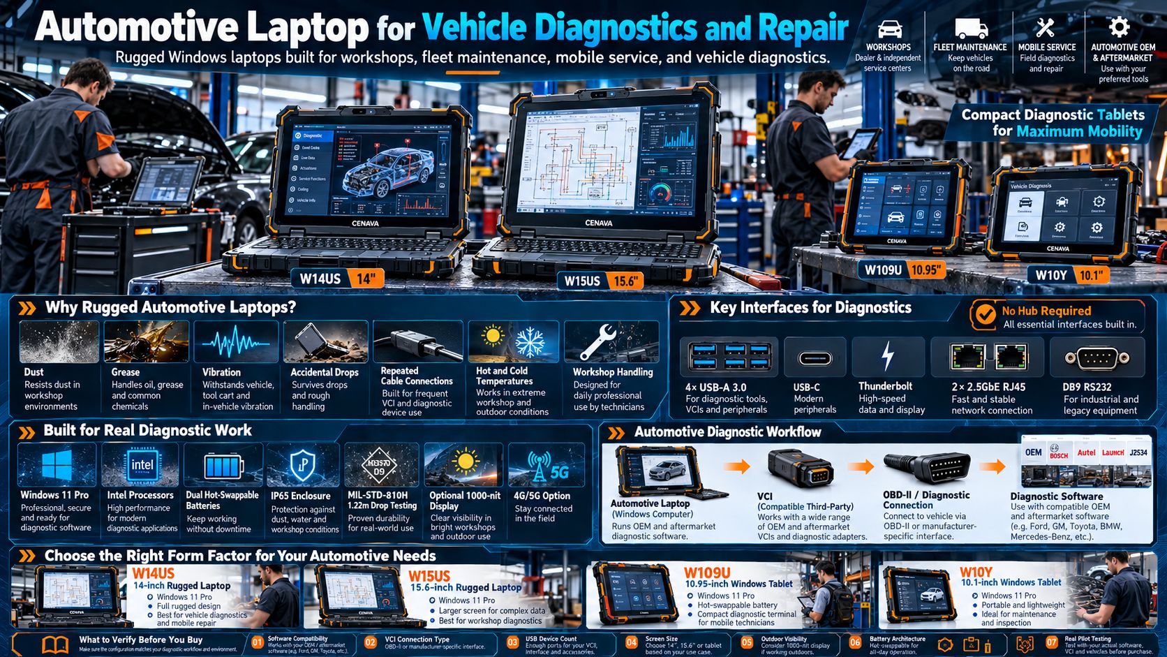 Automotive Laptop for Vehicle Diagnostics and Repair