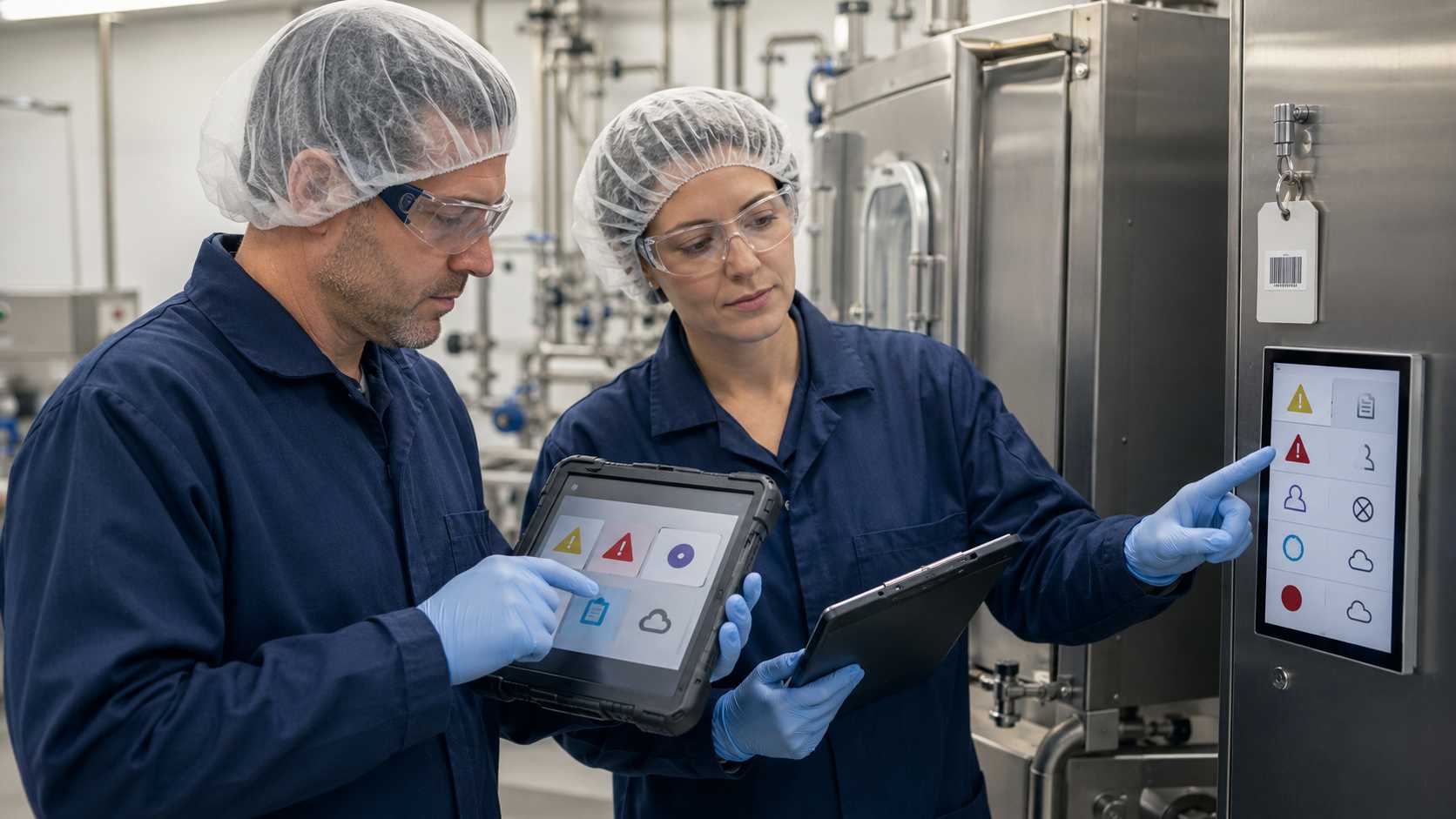 Controlled cleaning and return-to-service inspection of a pharmaceutical rugged tablet